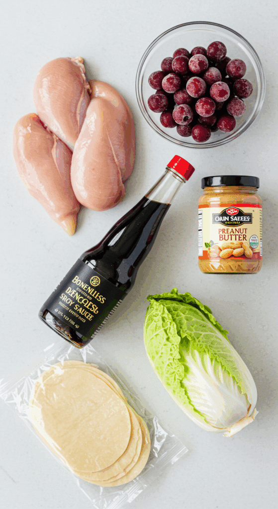 Fresh ingredients for the Grilled Asian Chicken Salad recipe.