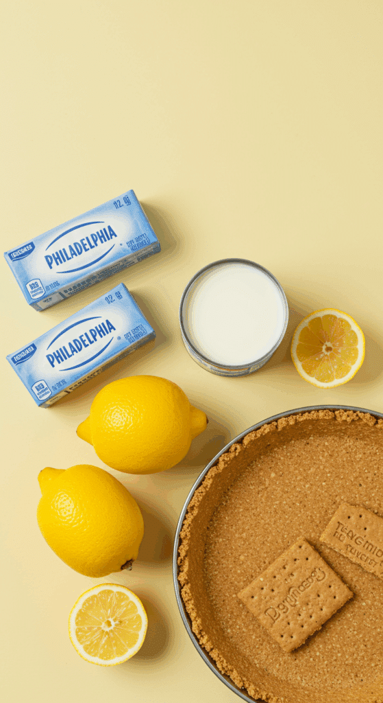 The simple, fresh ingredients for the easy Lemon Icebox Pie recipe.