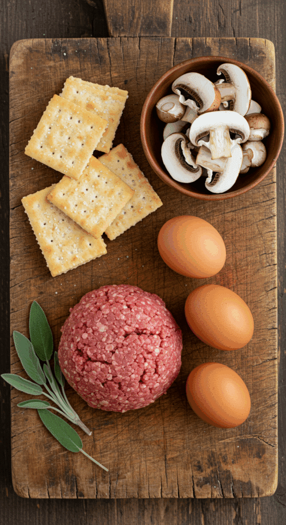 The simple, classic ingredients for homemade Salisbury Steak with Mushrooms.