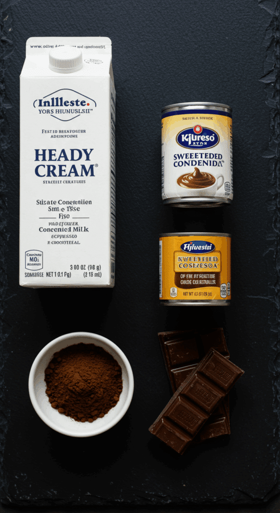 The 4 simple ingredients for the No-Churn Coffee Ice Cream recipe.