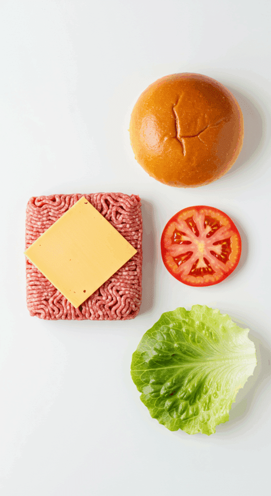 The simple, classic ingredients for an authentic Juicy Lucy burger recipe.