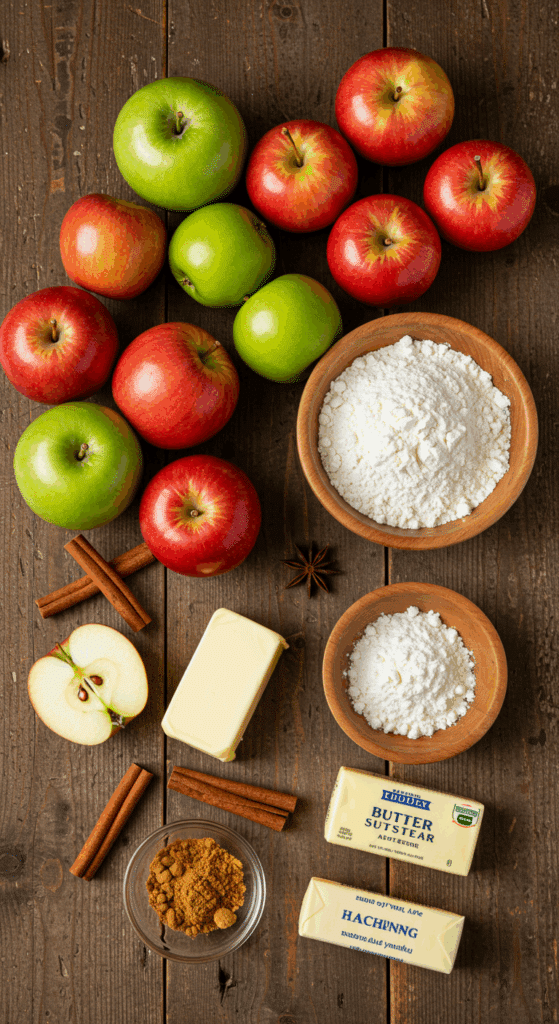 The classic, from-scratch ingredients for the Old-Fashioned Fried Apple Pies recipe.
