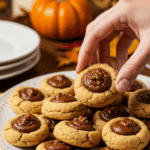 A platter of beautiful, homemade Sweet Potato Pie Cookies being served at a festive holiday party.