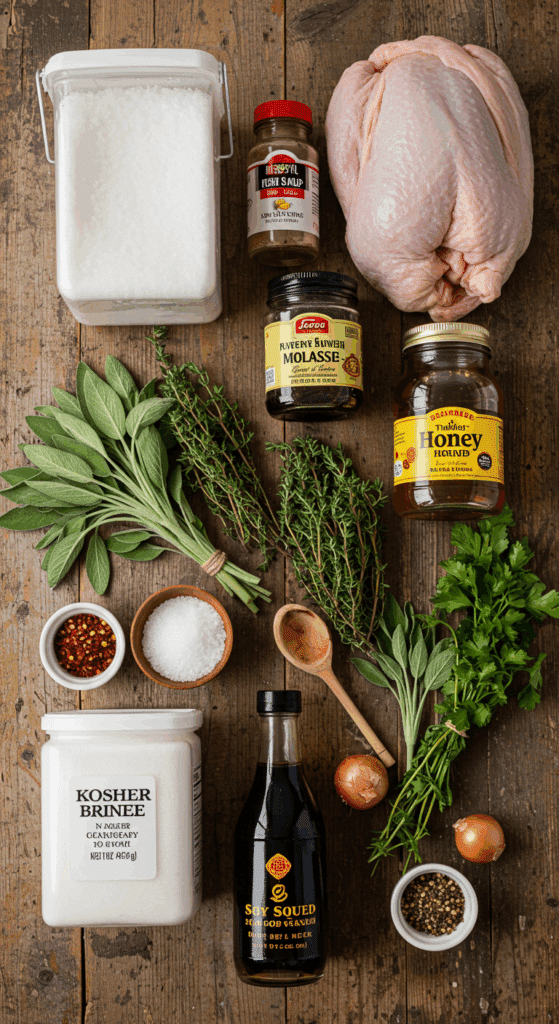 The unique, flavorful ingredients for the best Thanksgiving Turkey Brine recipe.