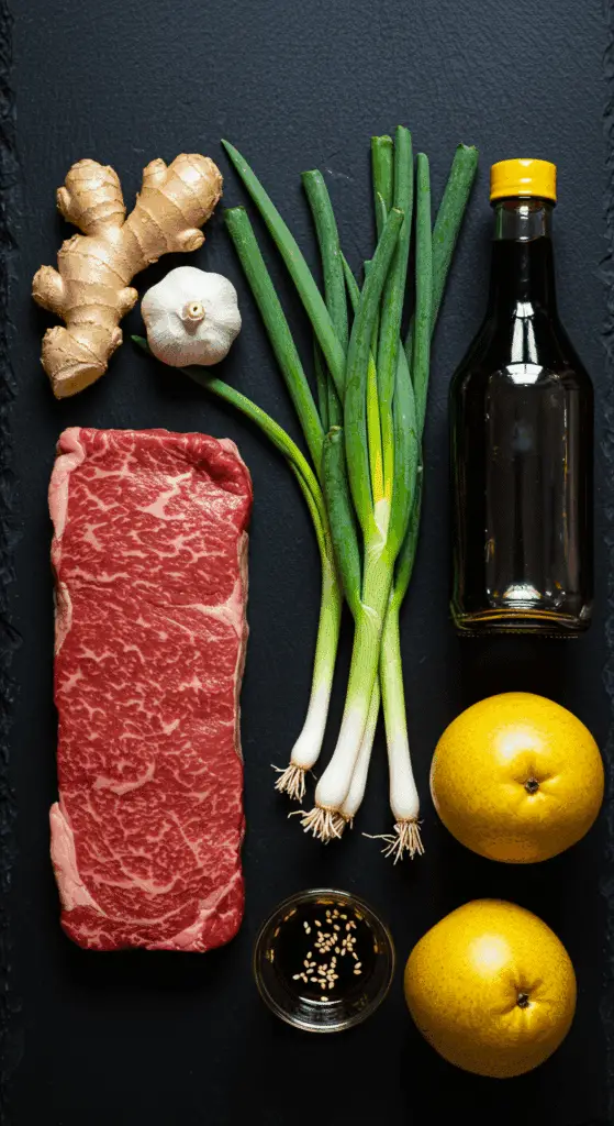 The simple, fresh ingredients for the classic and authentic Korean BBQ Beef Bulgogi marinade.