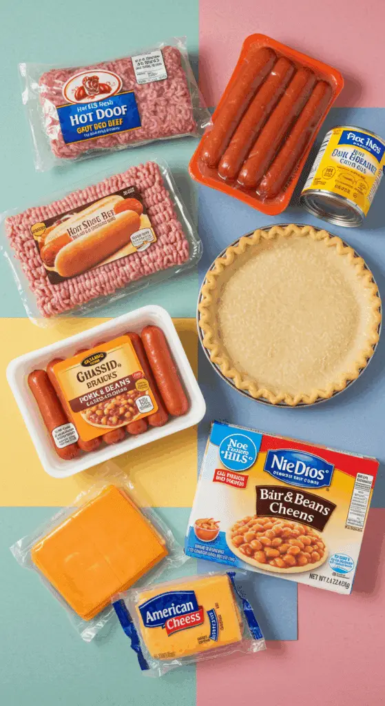 The simple, from-scratch ingredients for the easy and fun Hot Dog Pie recipe.