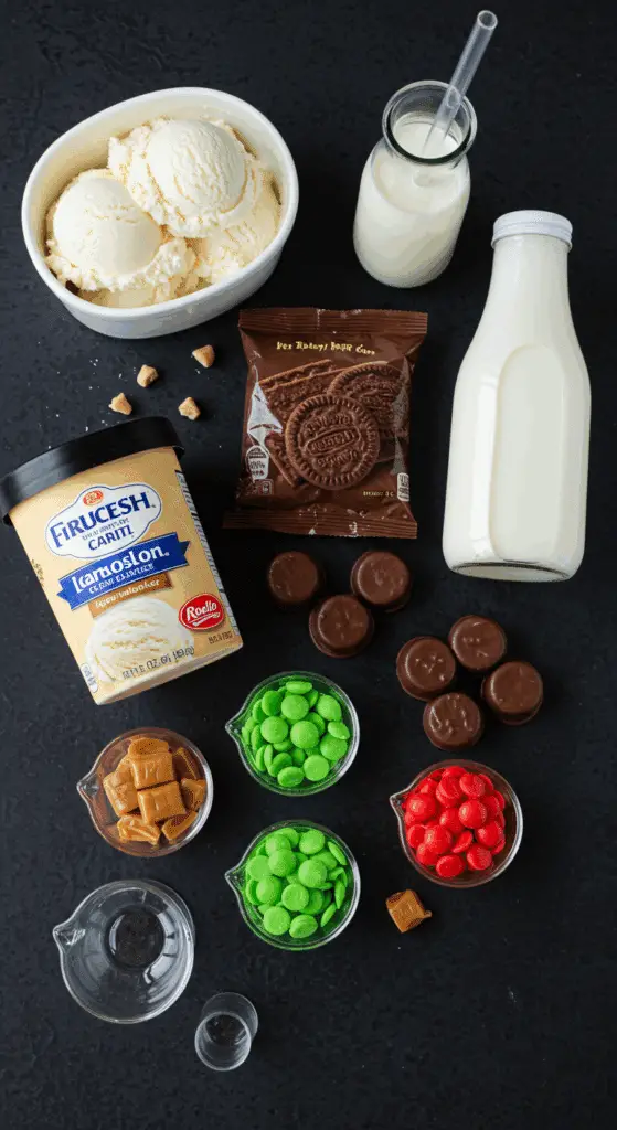 The simple, from-scratch ingredients for the easy and spooky Frankenshake and Bride of Frankenshake milkshakes.