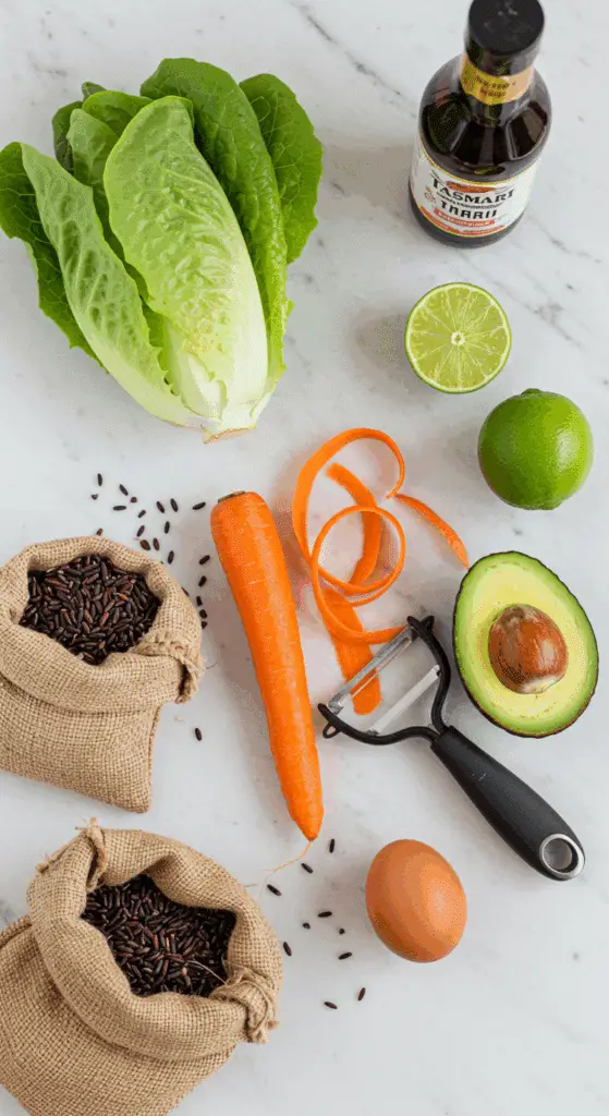 The simple, fresh ingredients for the healthy, from-scratch Veggie Power Bowl recipe.