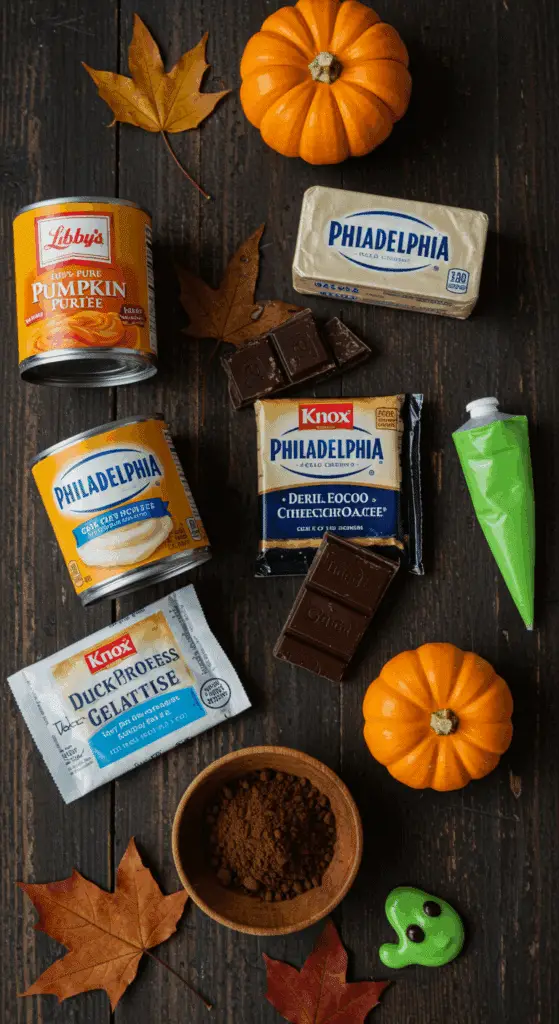 The simple, from-scratch ingredients for the easy and spooky Surprise-Inside Jack-o'-Lantern Cheesecake.