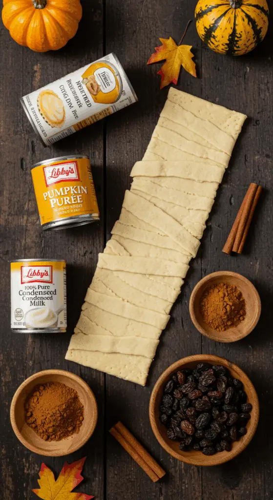 The simple, from-scratch ingredients for the easy and spooky Mummy Hand Pies recipe.