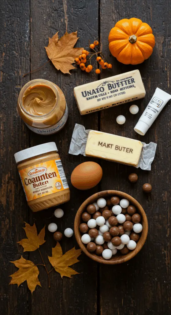 The simple, from-scratch ingredients for the easy and spooky Peanut Butter Spider Cookies recipe.