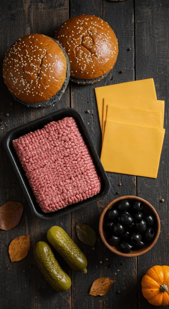 The simple, from-scratch ingredients for the easy and fun Monster Burgers recipe.