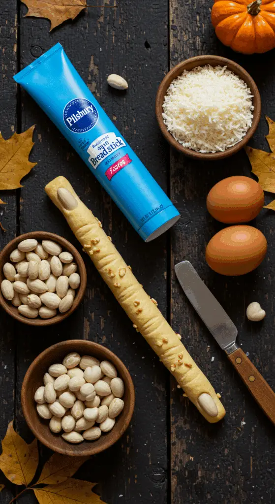 The simple, from-scratch ingredients for the easy and fun Witch Finger Breadsticks recipe.