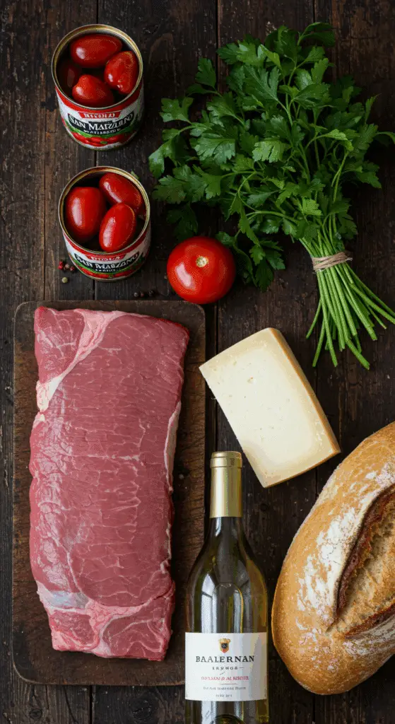 The simple, from-scratch ingredients for the classic and impressive Italian Braciole.