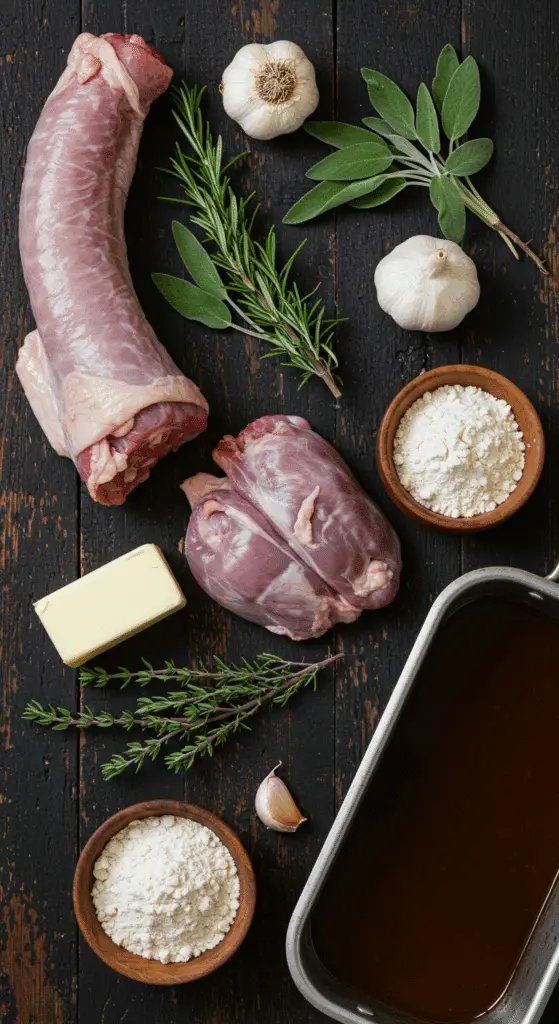 The simple, from-scratch ingredients for the classic and impressive Holiday Classic Turkey Gravy.