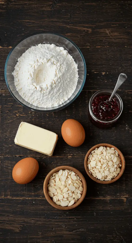 The simple, from-scratch ingredients for the easy and spooky Witch Finger Cookies recipe.
