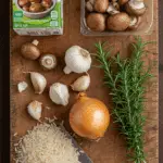 The simple, from-scratch ingredients for the classic and flavorful one-pot Mushroom Rice Pilaf.