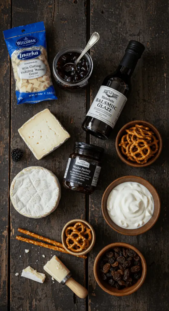 The simple, from-scratch ingredients for the decorative elements of the spooky Halloween Charcuterie Board.