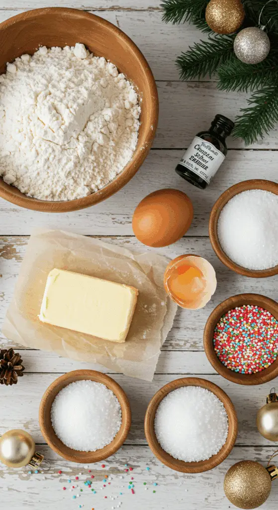 The simple, from-scratch ingredients for the classic and impressive Holiday "Grandma's" Italian Cookies.