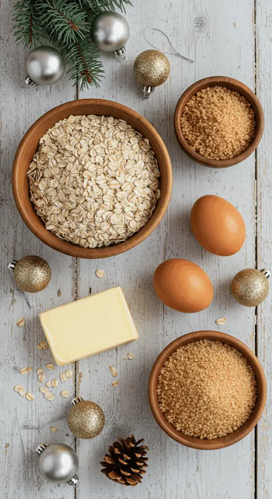 The simple, from-scratch ingredients for the classic and impressive Holiday "Nana's" Lace Cookies.