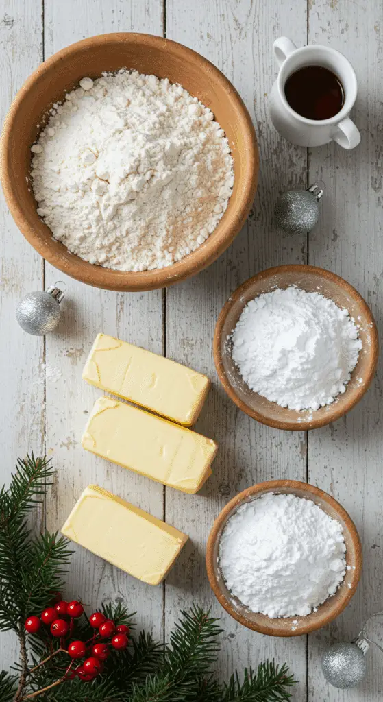 The simple, 3-ingredients for the classic and impressive Holiday "Festive" Shortbread Cookies.