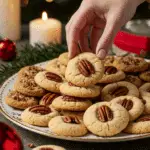 The impressive, homemade platter of beautiful and festive "Grandma's" Old-Fashioned Sugar Cookies being served as the centerpiece on a cookie platter at a sophisticated Christmas party.