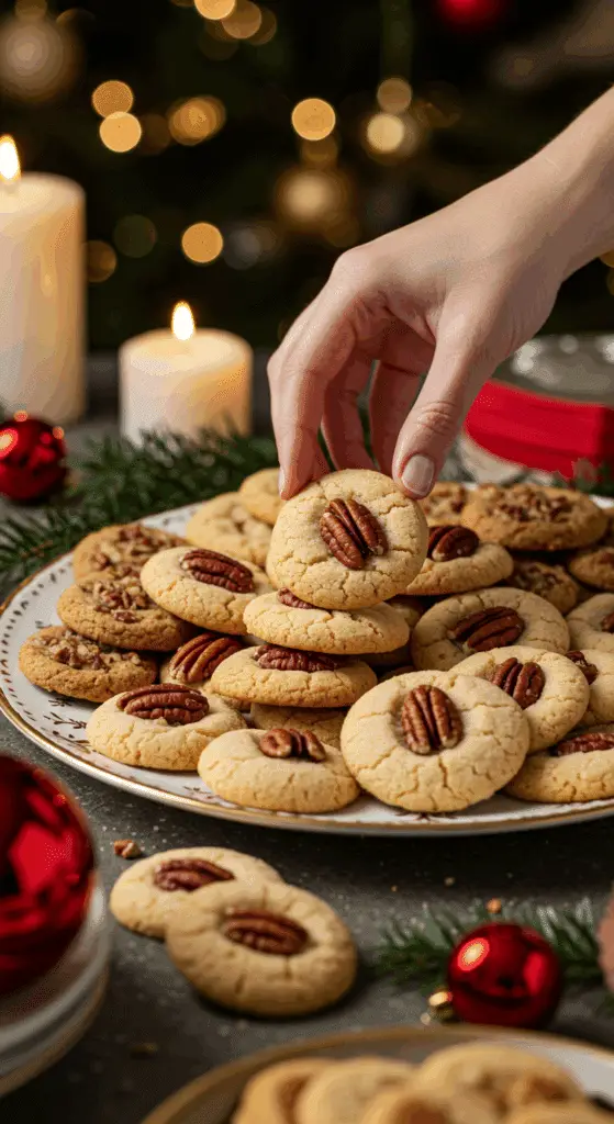 The impressive, homemade platter of beautiful and festive "Grandma's" Old-Fashioned Sugar Cookies being served as the centerpiece on a cookie platter at a sophisticated Christmas party.