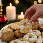 The impressive, homemade platter of beautiful and festive Old-Fashioned Sugar Cookies being served as the centerpiece on a cookie platter at a sophisticated Christmas party.