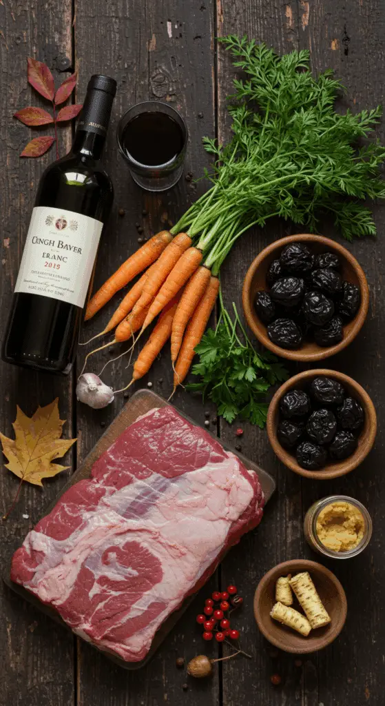 The simple, from-scratch ingredients for the classic and impressive Holiday Braised Brisket with Horseradish Gremolata.